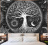 Tree of Life Tapestry Gloden Sun and Moon Wall Hanging Tapestry